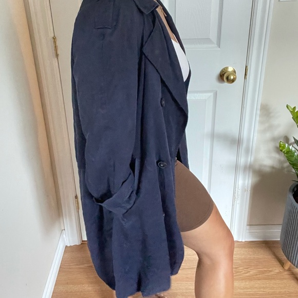 TOPSHOP | Oversized Navy Blue Trench | Size 10 - Picture 5 of 13